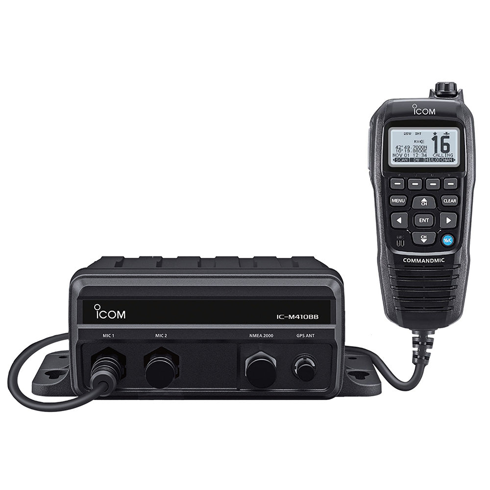 Icom ICM410BB 11 Black Box VHF wBlack Command Mic  2 Command Mic Ports M410BB 11 USA