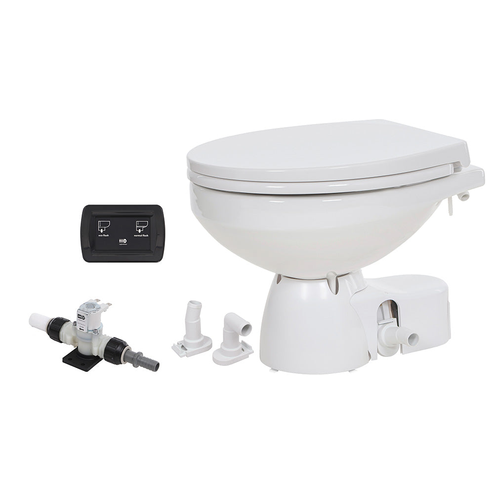 Jabsco Quiet Flush E2 Fresh Water Toilet Regular Bowl  12V  Soft Close Lid 380454192RSP