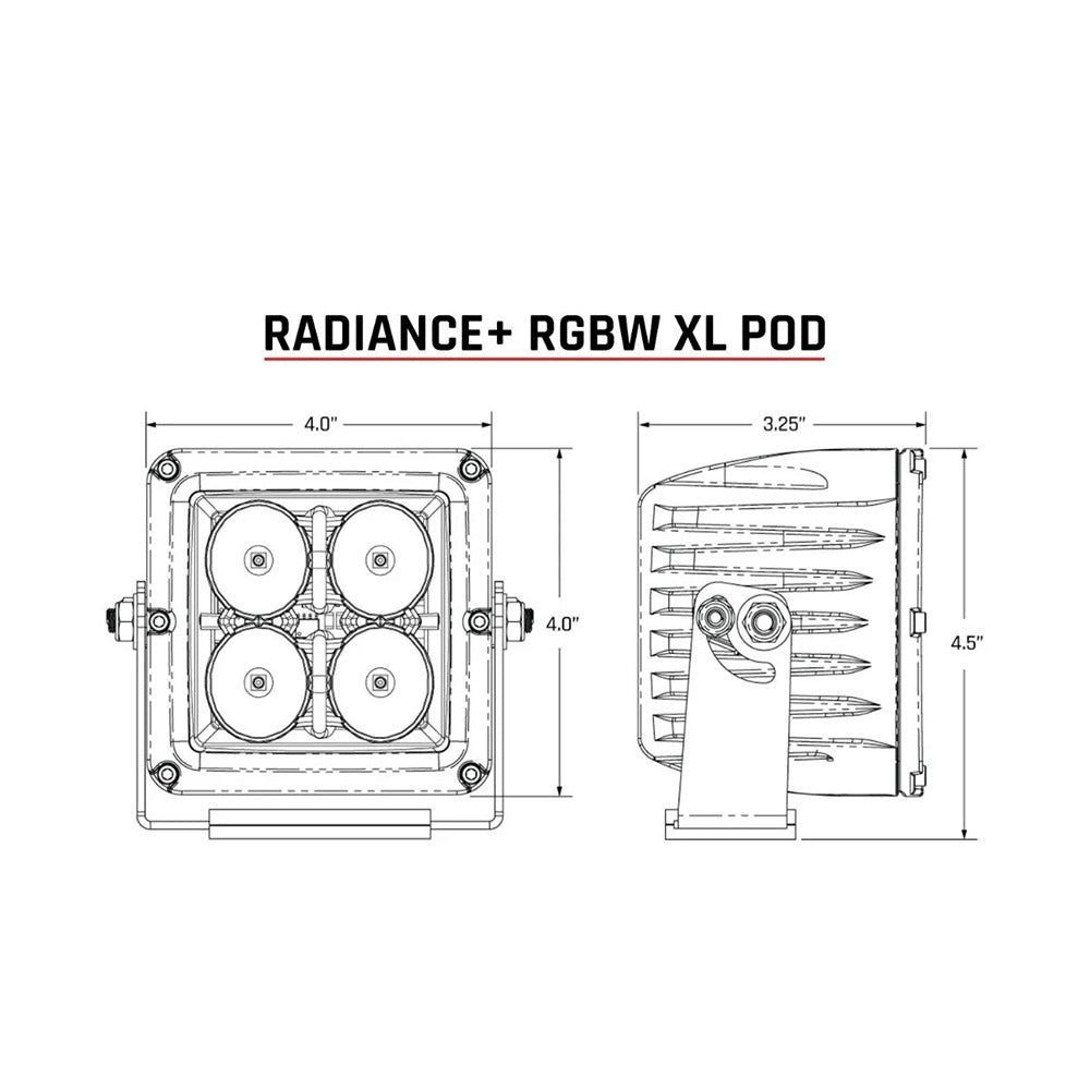 RIGID Industries XL Radiance  Light Pod  RGBW  Pair 322053