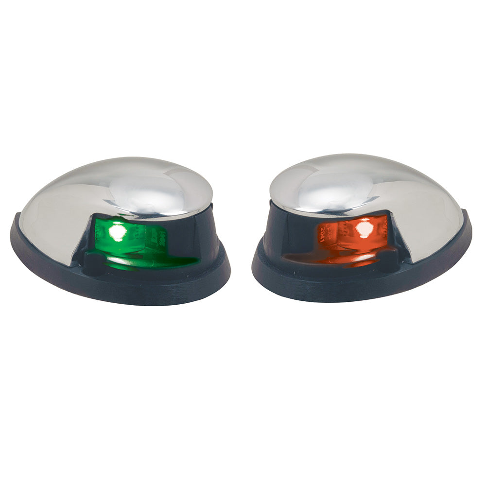 Perko RedGreen Horizontal Mount Side Lights  Pair  Chrome Plated Zinc 0648DP0CHR