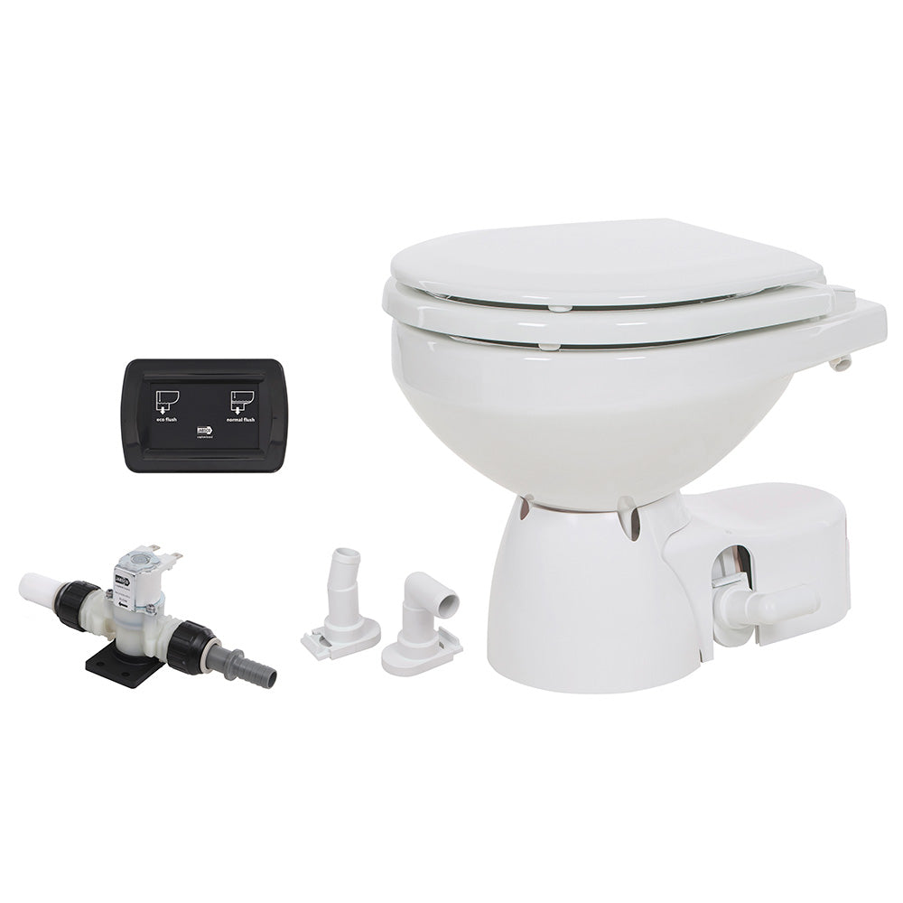 Jabsco Quiet Flush E2 Fresh Water Toilet Compact Bowl  12V  Soft Close Lid 380453092RSP