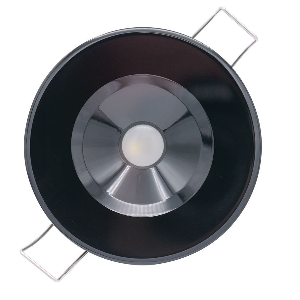 Lumitec Illusion Flush Mount LED Down Light  White  NonDimming  Black Housing 117153