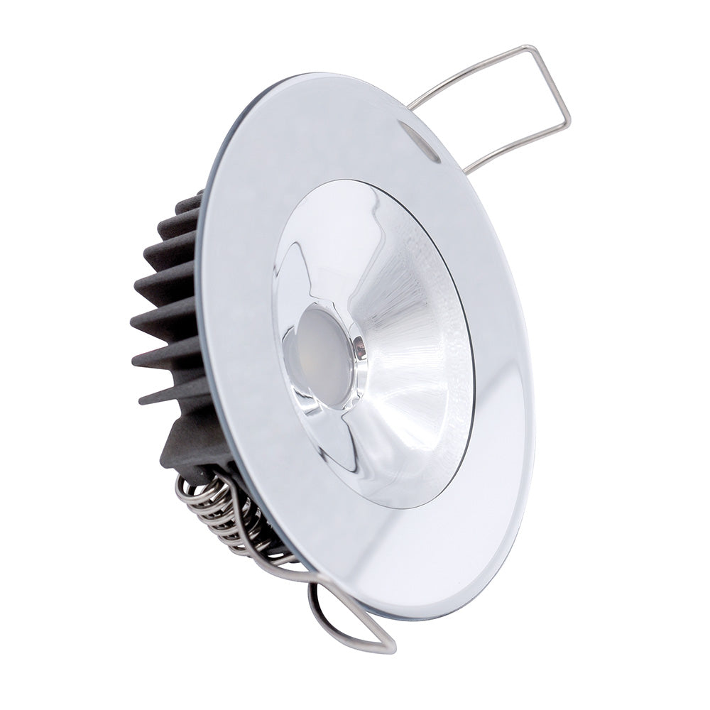 Lumitec Illusion Flush Mount LED Down Light  Warm White  Dimming  White Housing  Mirrored Housing 117149