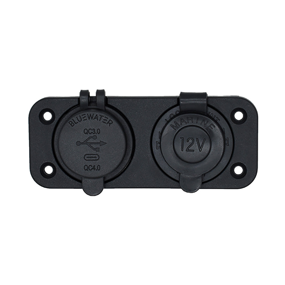 Bluewater Dual USBUSBC 12V Combo Receptacle wPlate 30004011