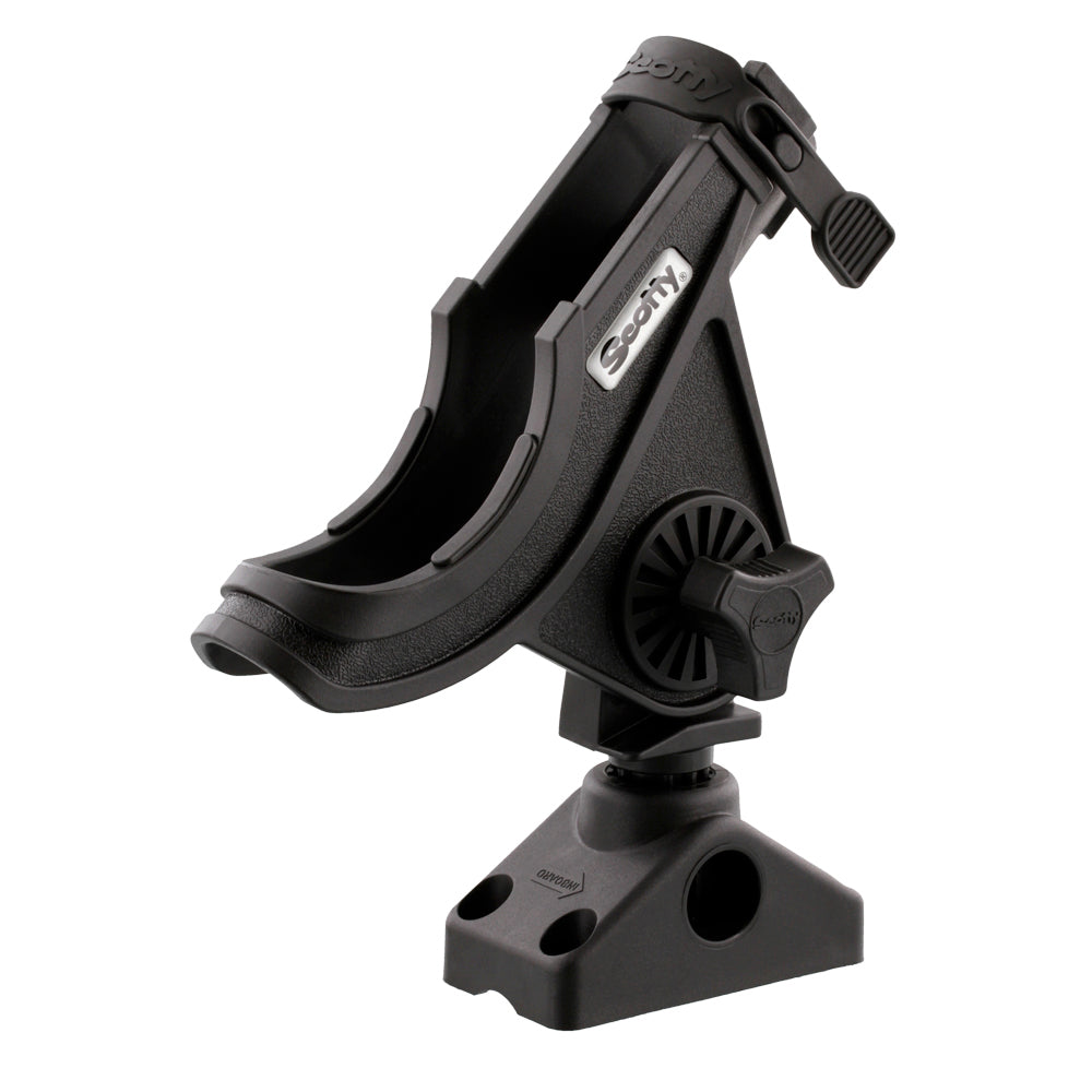 Scotty 280 Bait CasterSpinning Rod Holder w241 DeckSide Mount  Black 280BK