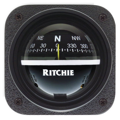 Ritchie V537 Explorer Compass  Bulkhead Mount  Black Dial V537
