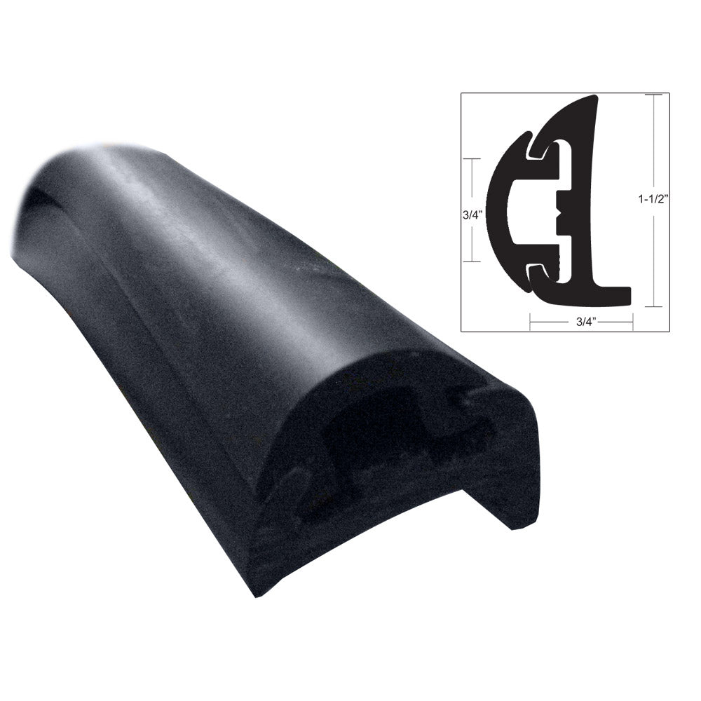 TACO SemiRigid Rub Rail Kit  Black wBlack Insert  50 V119795BBK50D2