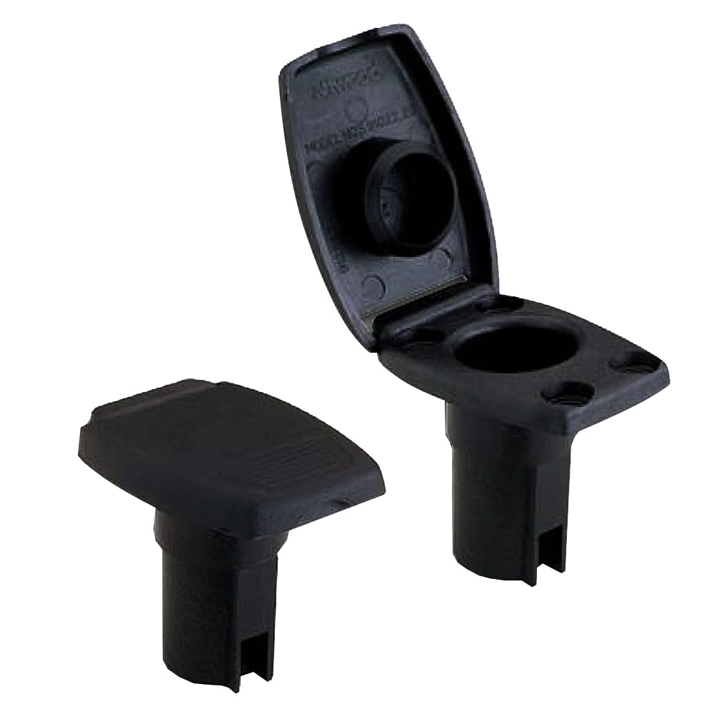 Attwood Oval 2Pin Base fAngled Pole  Black 910227