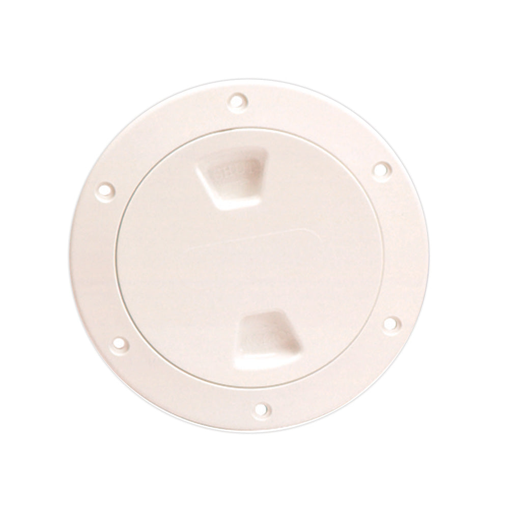 Beckson 4 Smooth Center ScrewOut Deck Plate  Beige DP40N