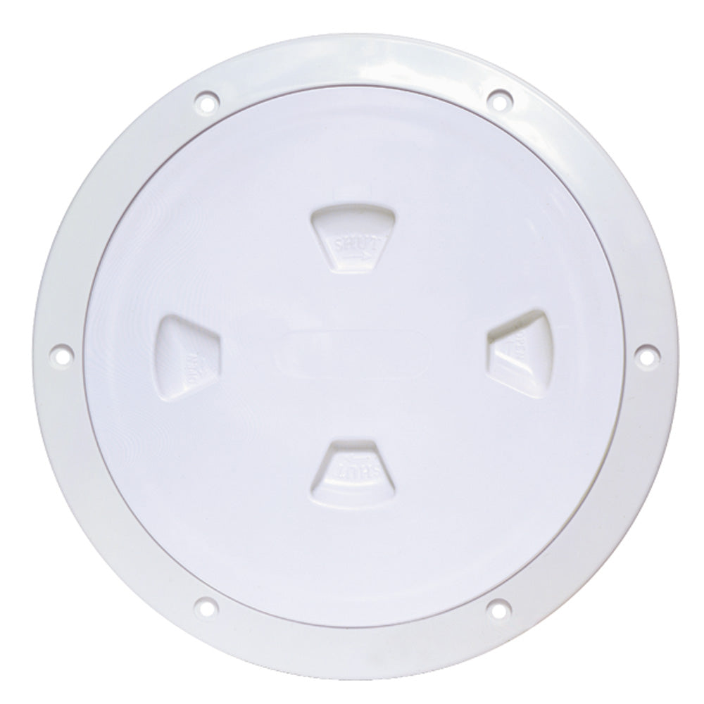 Beckson 8 Smooth Center ScrewOut Deck Plate  White DP80W