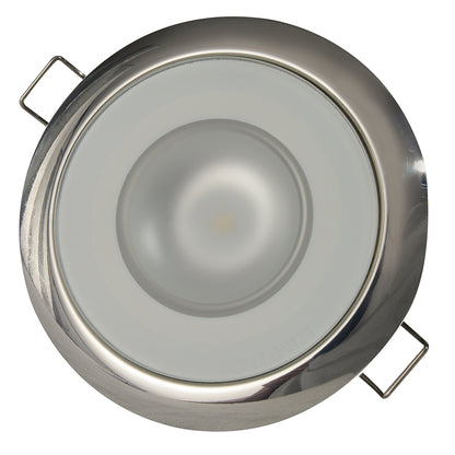 Lumitec Mirage  Flush Mount Down Light  Glass FinishPolished SS Bezel  White NonDimming 113113