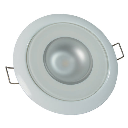 Lumitec Mirage  Flush Mount Down Light  Glass FinishWhite Bezel  Warm White Dimming 113129