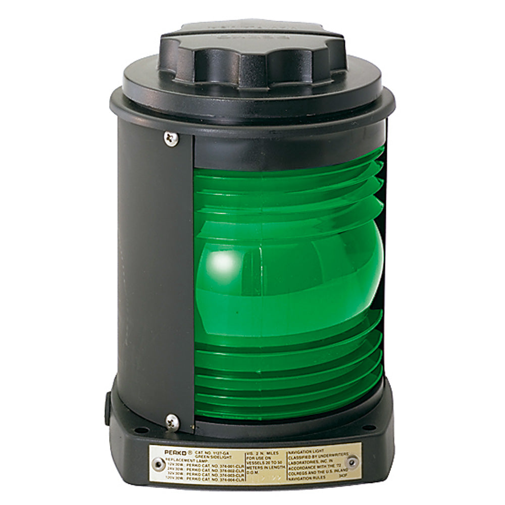 Perko Side Light  Black Plastic Green Lens 1127GA0BLK