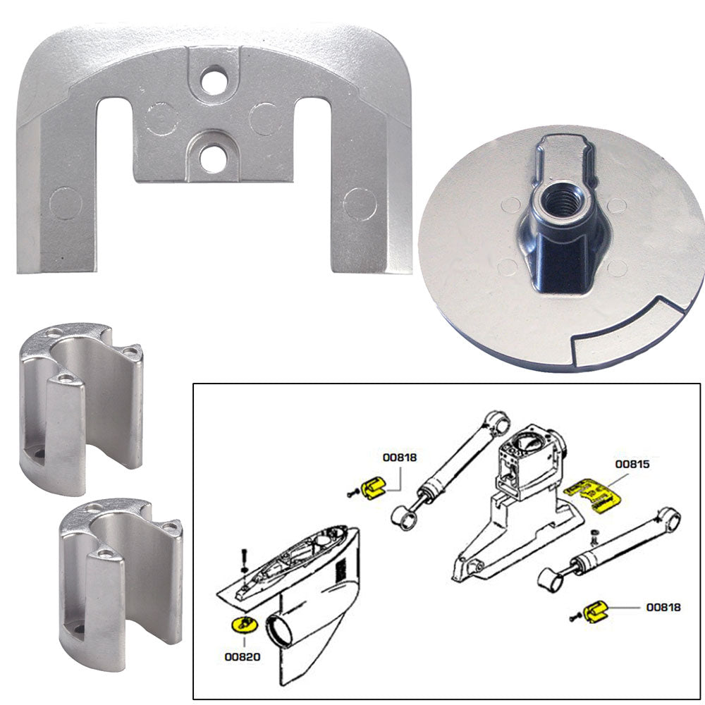 Tecnoseal Anode Kit wHardware  Mercury Bravo 23  Zinc 20804