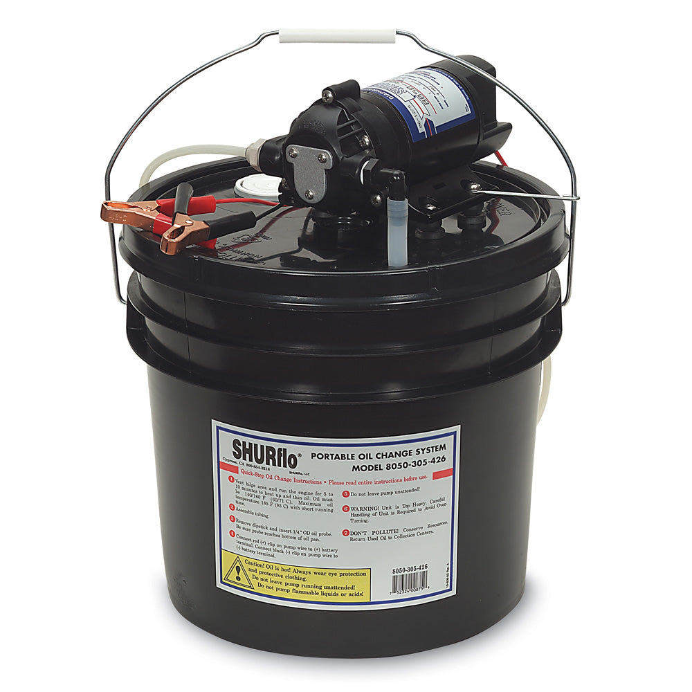 Shurflo by Pentair Oil Change Pump w35 Gallon Bucket  12 VDC 15 GPM 8050305426
