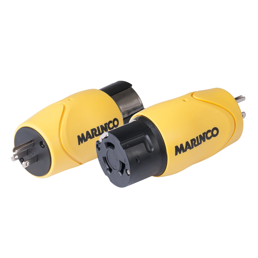 Marinco Straight Adapter  15A Male Straight Blade to 50A 125250V Female Locking S15504
