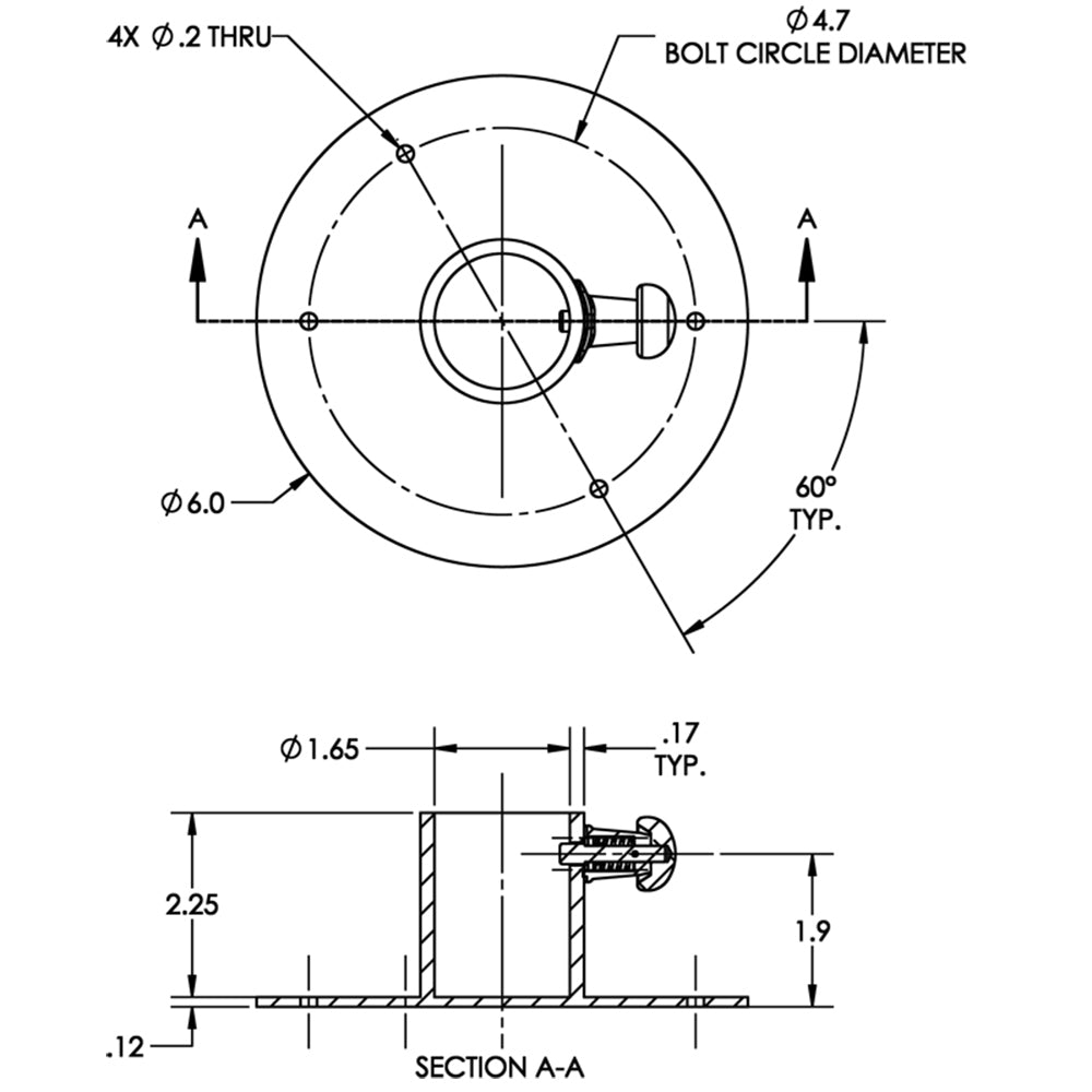 TACO Stainless Steel Table Base wLocking Pin F160006L