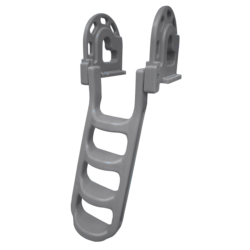 Dock Edge StandOff FlipUp Polyethylene Roto Molded 4Step Dock Ladder  Grey DE2084F