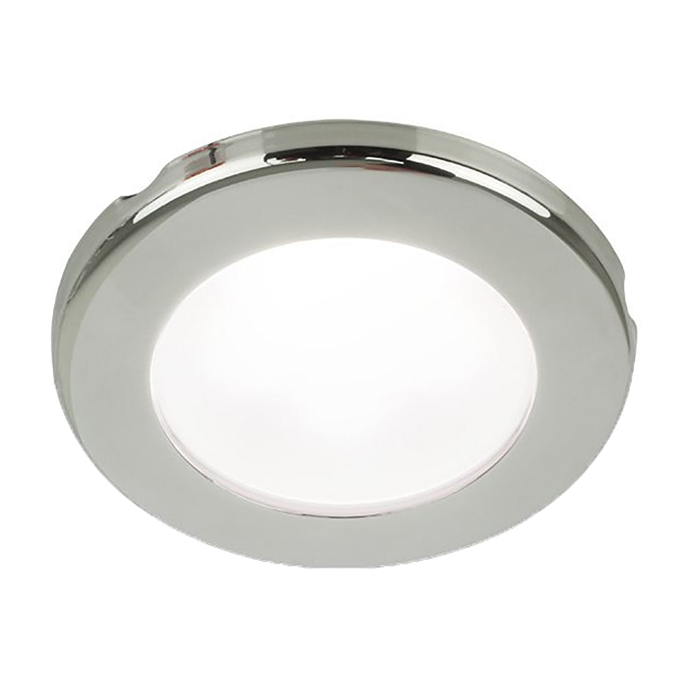 Hella Marine EuroLED 75 3 Round Screw Mount Down Light  White LED  Stainless Steel Rim  24V 958110121