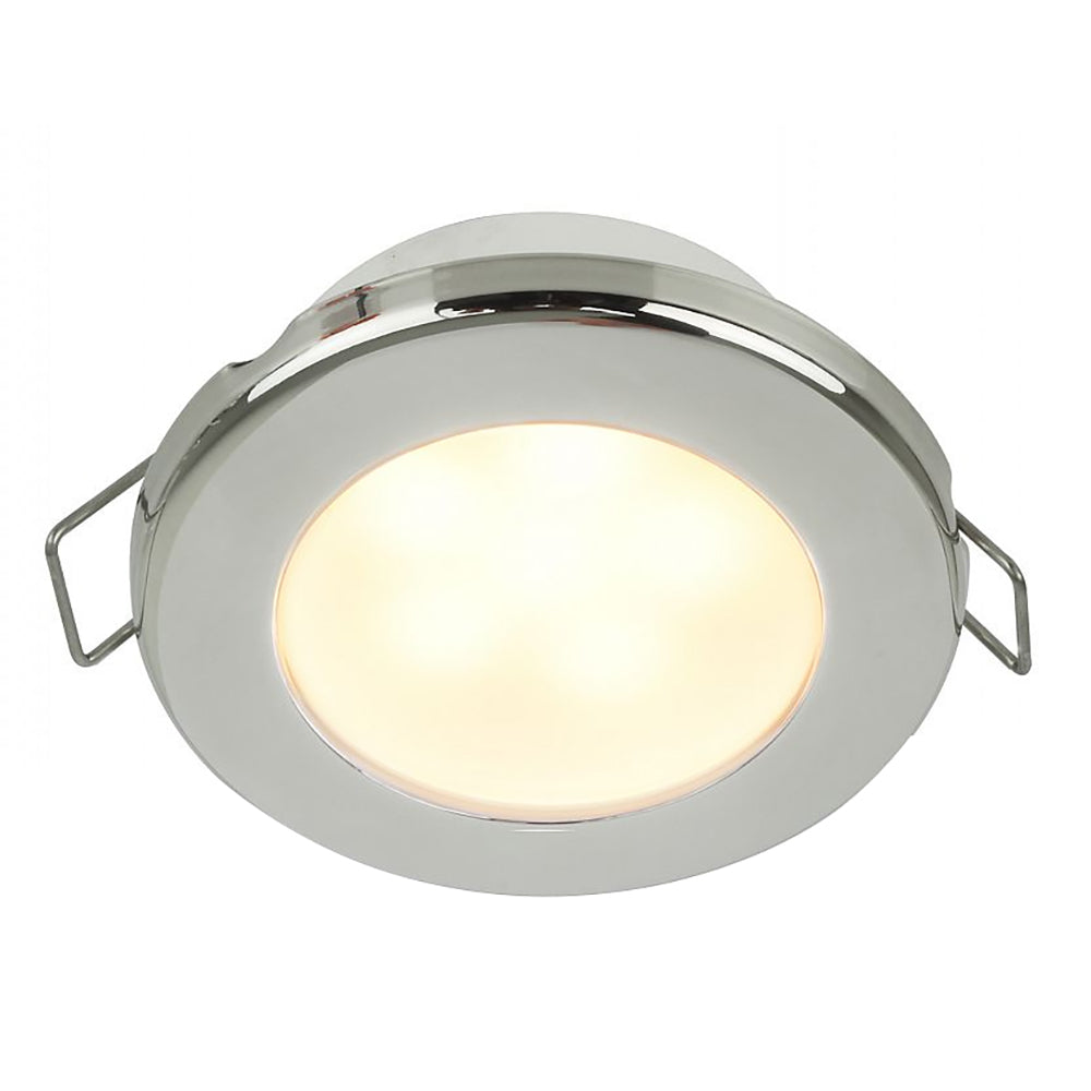 Hella Marine EuroLED 75 3 Round Spring Mount Down Light  Warm White LED  Stainless Steel Rim  24V 958109621