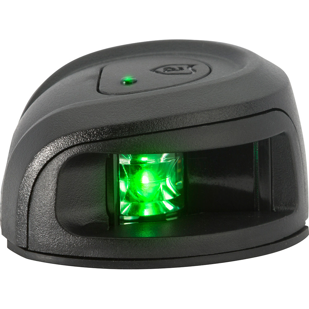 Attwood LightArmor Deck Mount Navigation Light  Black Composite  Starboard green  2NM NV2012PBG7