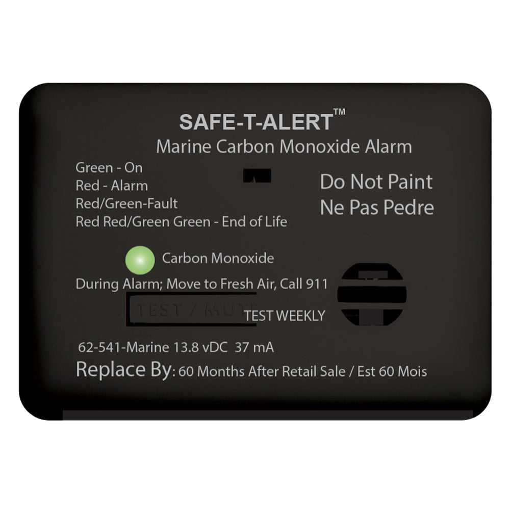 SafeTAlert 62 Series Carbon Monoxide Alarm wRelay  12V  62541RMarine  Surface Mount  Black 62541RMARINEBL