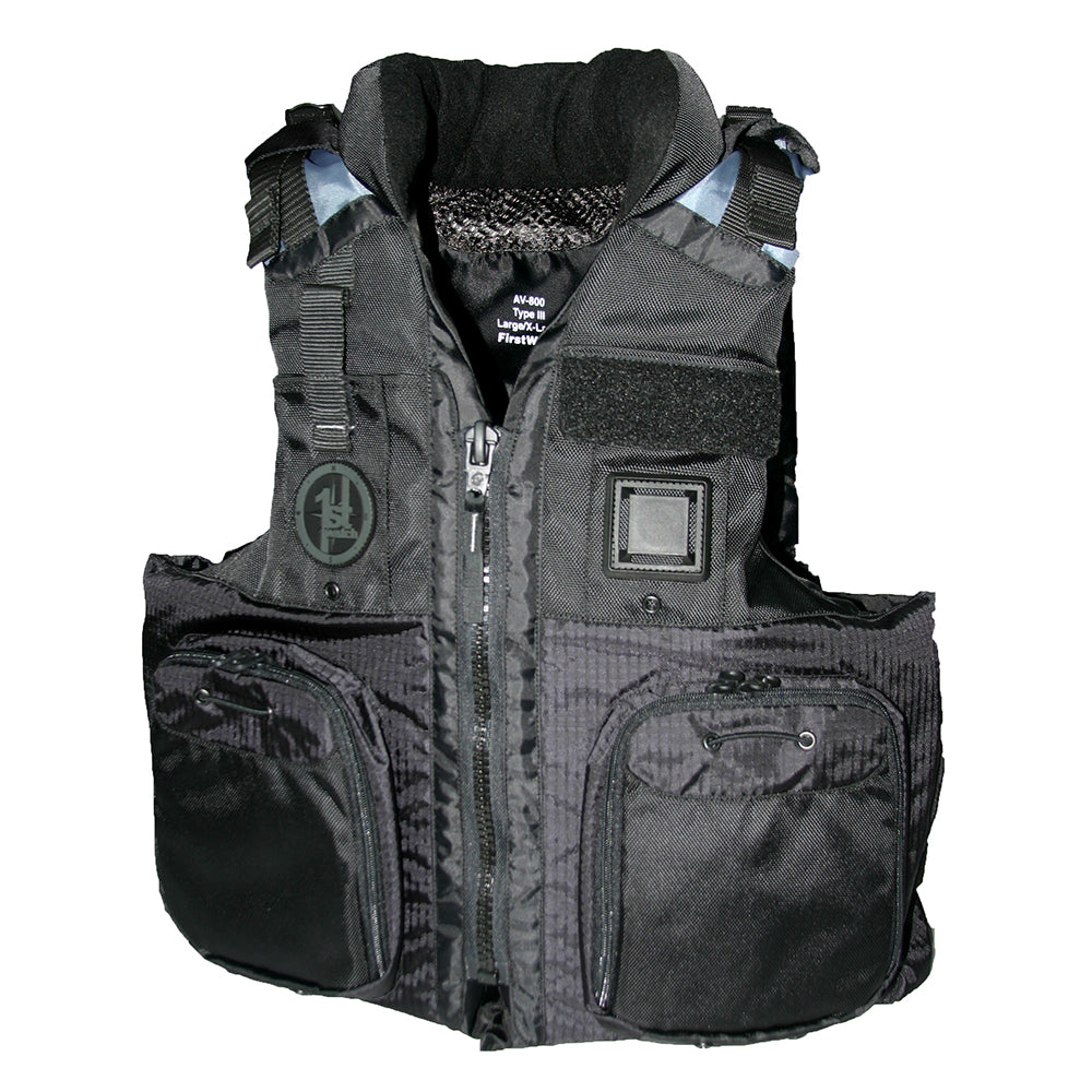 First Watch AV800 Four Pocket Flotation Vest  Black  Small to Medium AV800BKSM