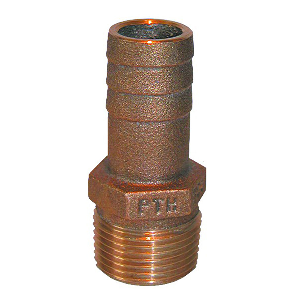 GROCO 2 NPT x 2 ID Bronze Pipe to Hose Straight Fitting PTH2000