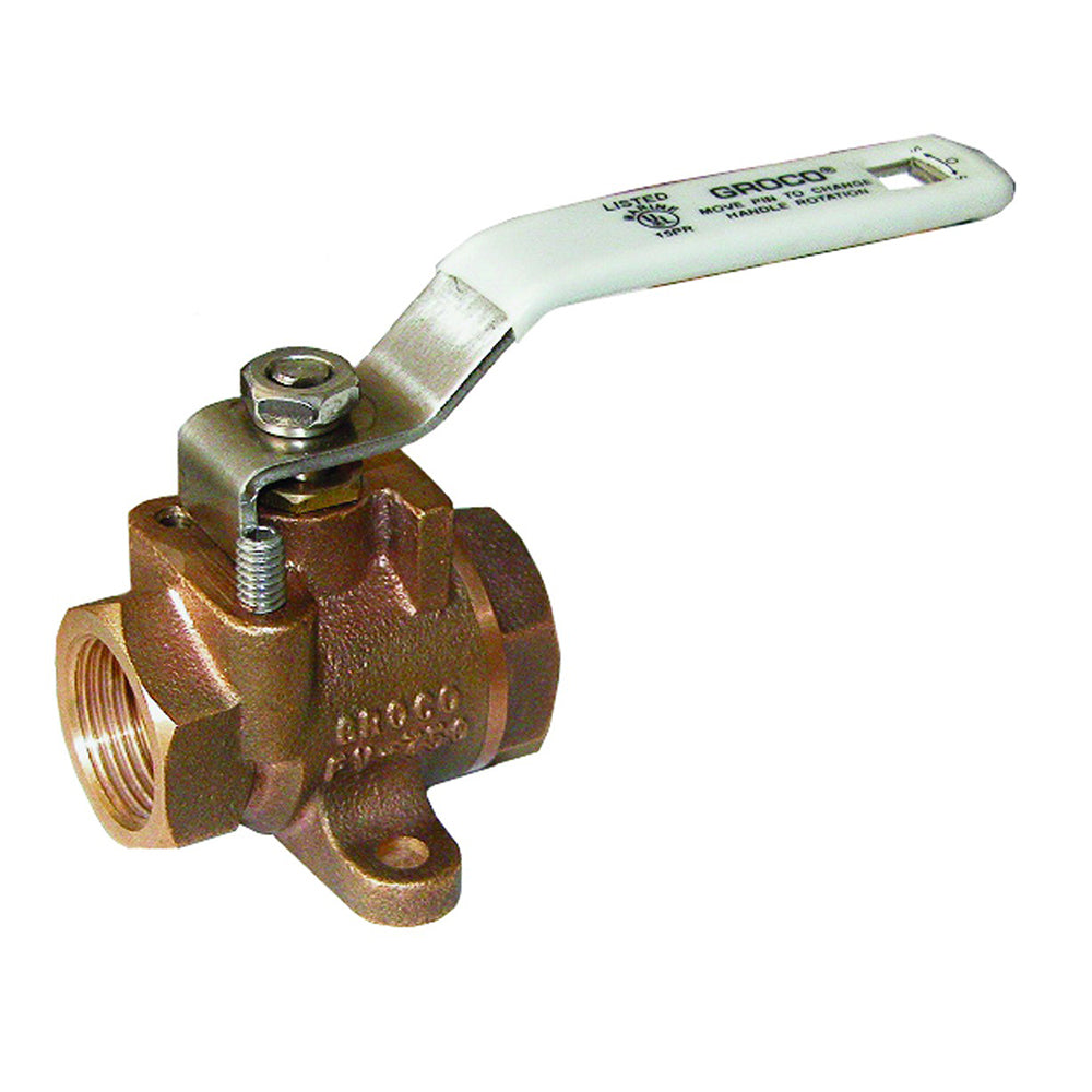 GROCO 34 NPT Bronze Inline Fuel Valve FV750