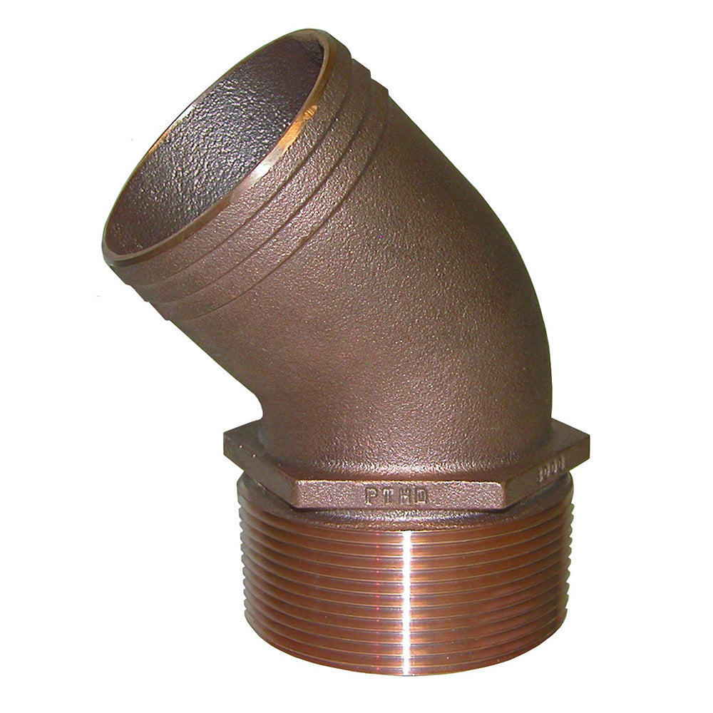 GROCO 2 NPT Bronze 45 Degree Pipe to 2 Hose PTHD2000