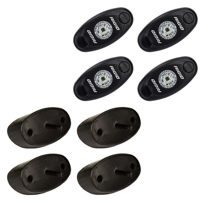 RIGID Industries ASeries Rock Light Kit  4 Red Lights  Black 400213