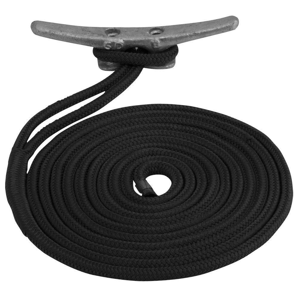 SeaDog Double Braided Nylon Dock Line  58 x 25  Black 302116025BK1