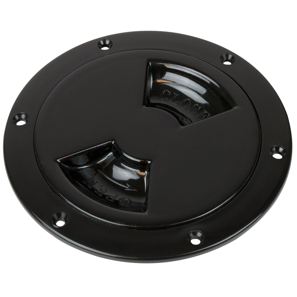 SeaDog Smooth Quarter Turn Deck Plate  Black  4 3361451