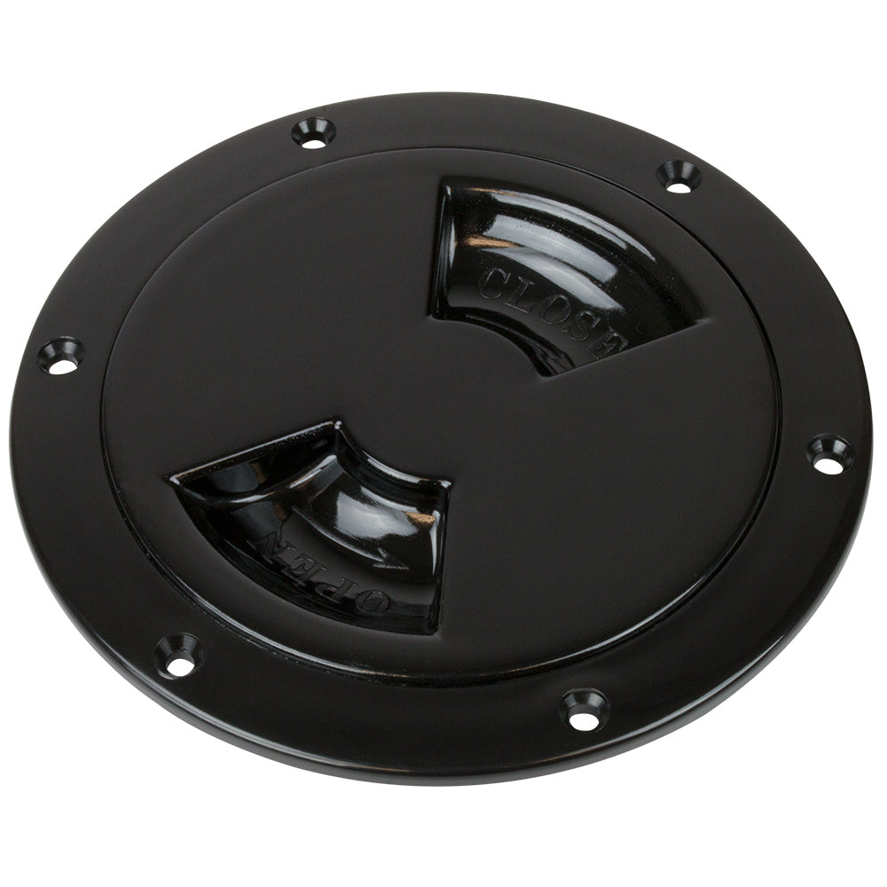 SeaDog QuarterTurn Smooth Deck Plate wInternal Collar  Black  8 3363851