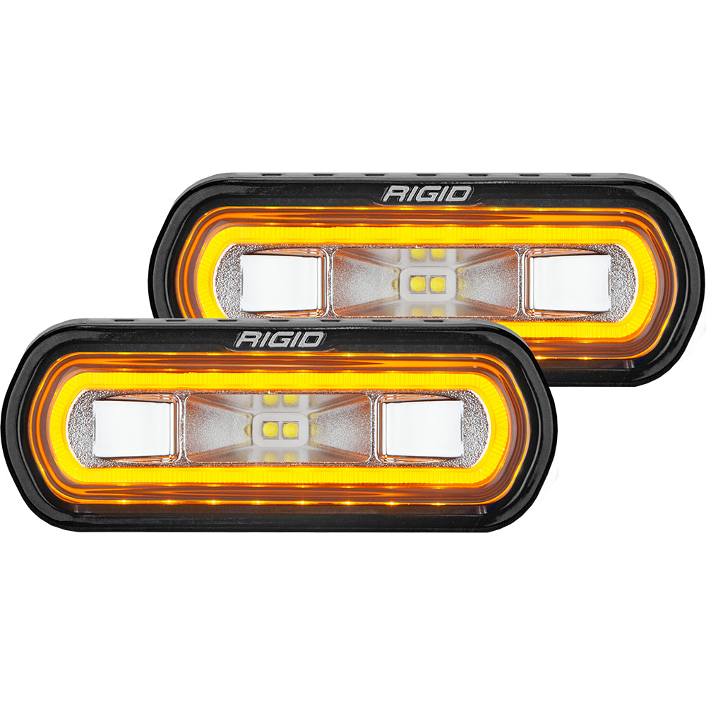 RIGID Industries SRL Series Surface Mount Spreader Light  Black Housing  Amber Halo 53123
