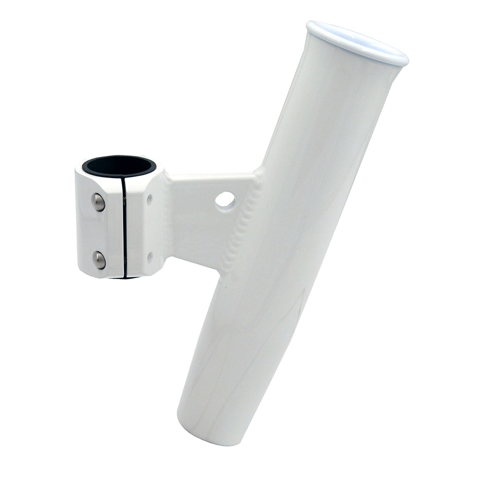 CE Smith Aluminum Vertical ClampOn Rod Holder 123 OD White Powdercoat wSleeve 53726