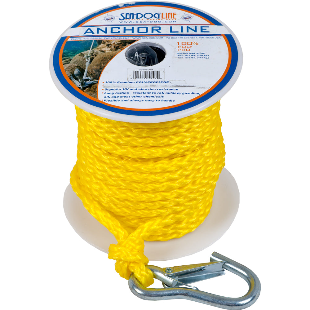 SeaDog Poly Pro Anchor Line wSnap  38 x 75  Yellow 304210075YW1