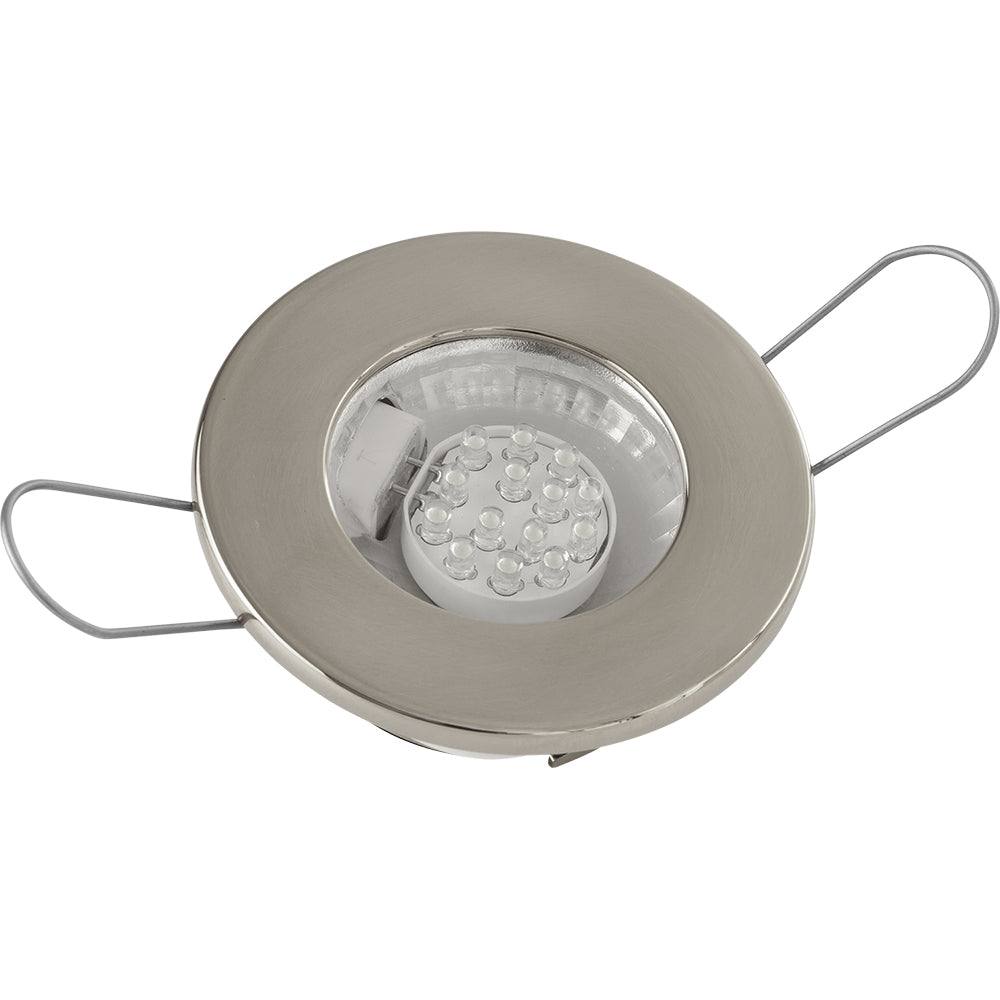 SeaDog LED Overhead Light  Brushed Finish  60 Lumens  Clear Lens  Stamped 304 Stainless Steel 4042303