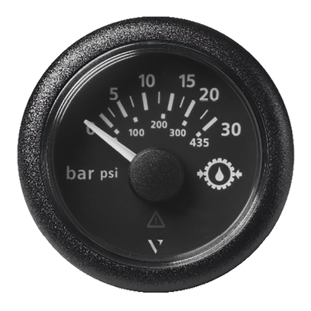 Veratron 52MM 2116 ViewLine Transmission Oil Pressure 30 Bar435 PSI  Black Dial  Round Bezel A2C59514141