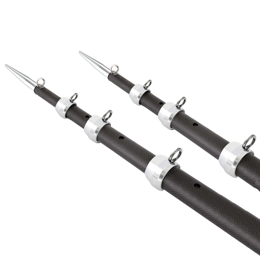 Tigress XD 3K Carbon Fiber Telescoping Outrigger Poles  21  Matte Black Silver  Pair 886794