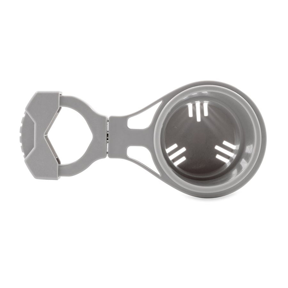 Camco ClampOn Rail Mounted Cup Holder  Large for Up to 2 Rail  Grey 53092