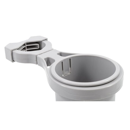Camco ClampOn Rail Mounted Cup Holder  Small for Up to 114 Rail  Grey 53093