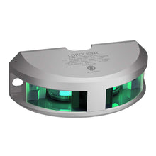 Lopolight Series 200018  Navigation Light  2NM  Vertical Mount  Green  Silver Housing 200018G2