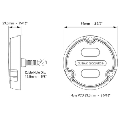 Hella Marine Apelo A1 Blue White Underwater Light  1800 Lumens  Black Housing  Charcoal Lens 016145001