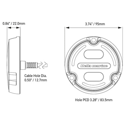 Hella Marine Apelo A2 RGB Underwater Light  3000 Lumens  Bronze Housing  White Lens wEdge Light 016148101