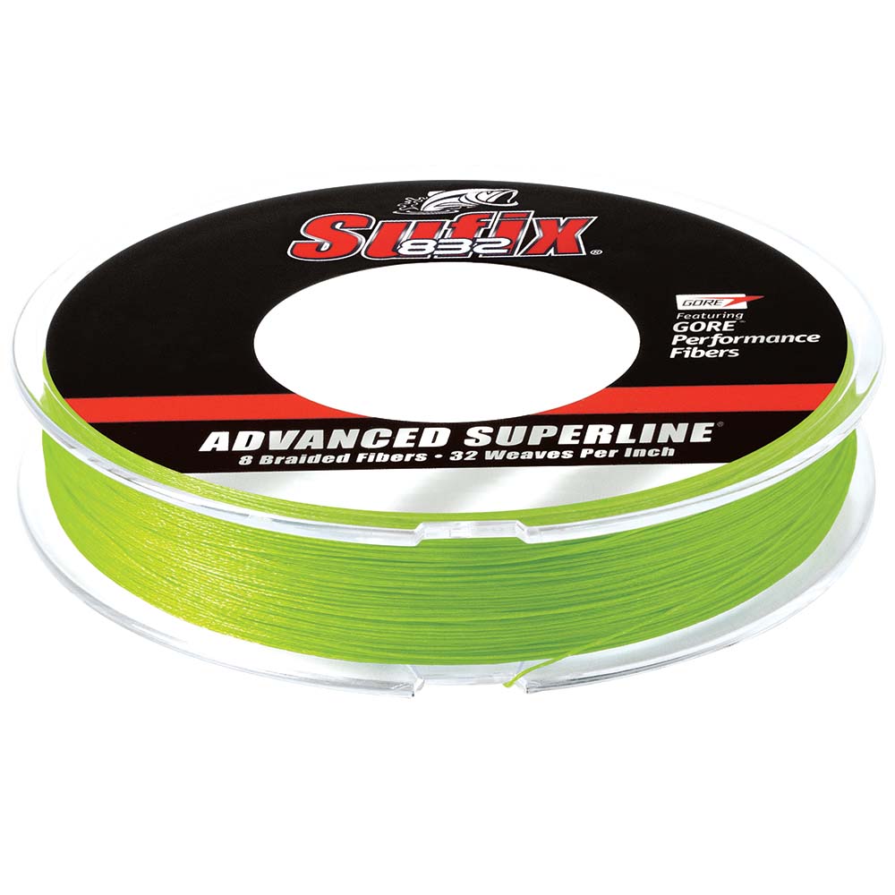 Sufix 832 Advanced Superline Braid  15lb  Neon Lime  300 yds 660115L