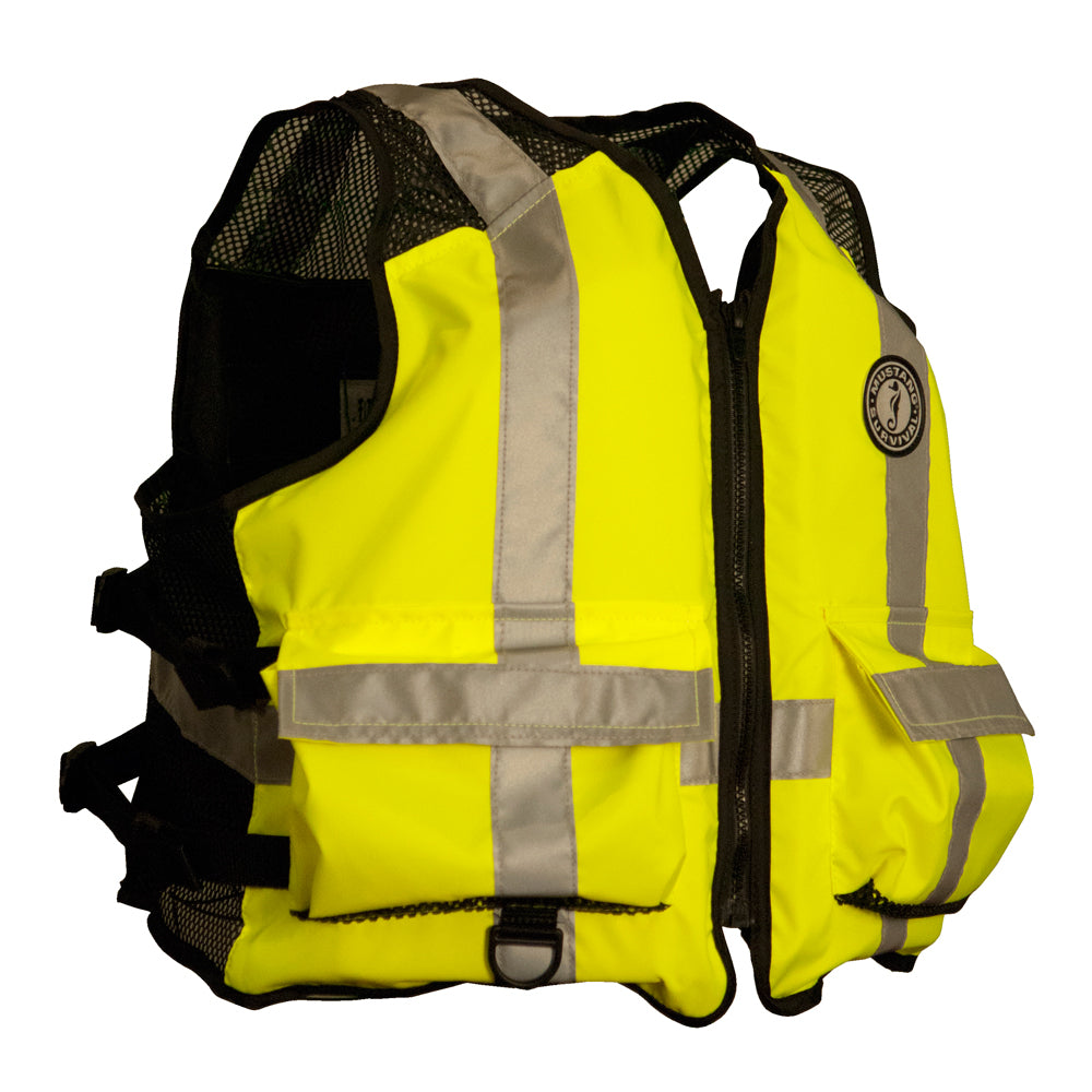 Mustang High Visibility Industrial Mesh Vest  Fluorescent YellowGreenBlack  XXL3XL MV1254T3239XXLXXXL216