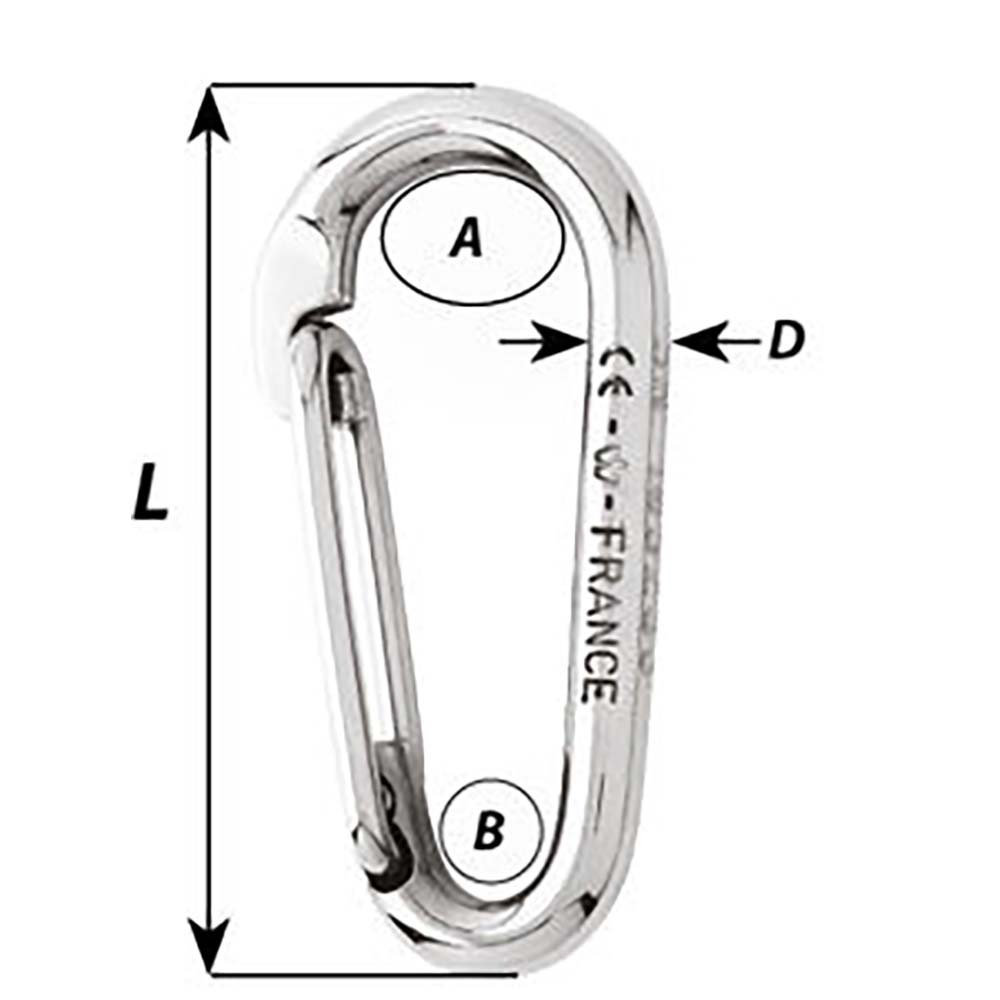 Wichard Symmetric Carbin Hook Without Eye  Length 120mm  1532 2337W