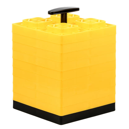 Camco FasTen Leveling Blocks wTHandle  2x2  Yellow 10Pack 44512