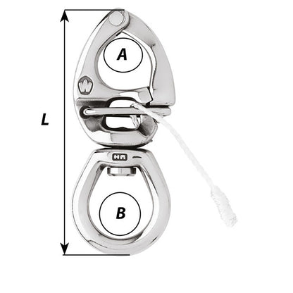 Wichard HR Quick Release Snap Shackle wLarge Bail  Length 434 2776W